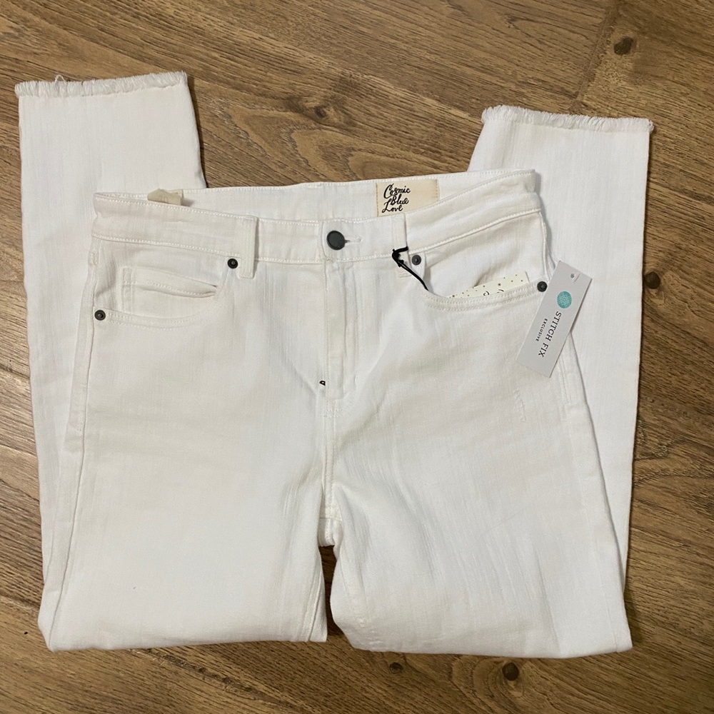 Stitch fix Cosmic Blue Love white jeans size 30/10